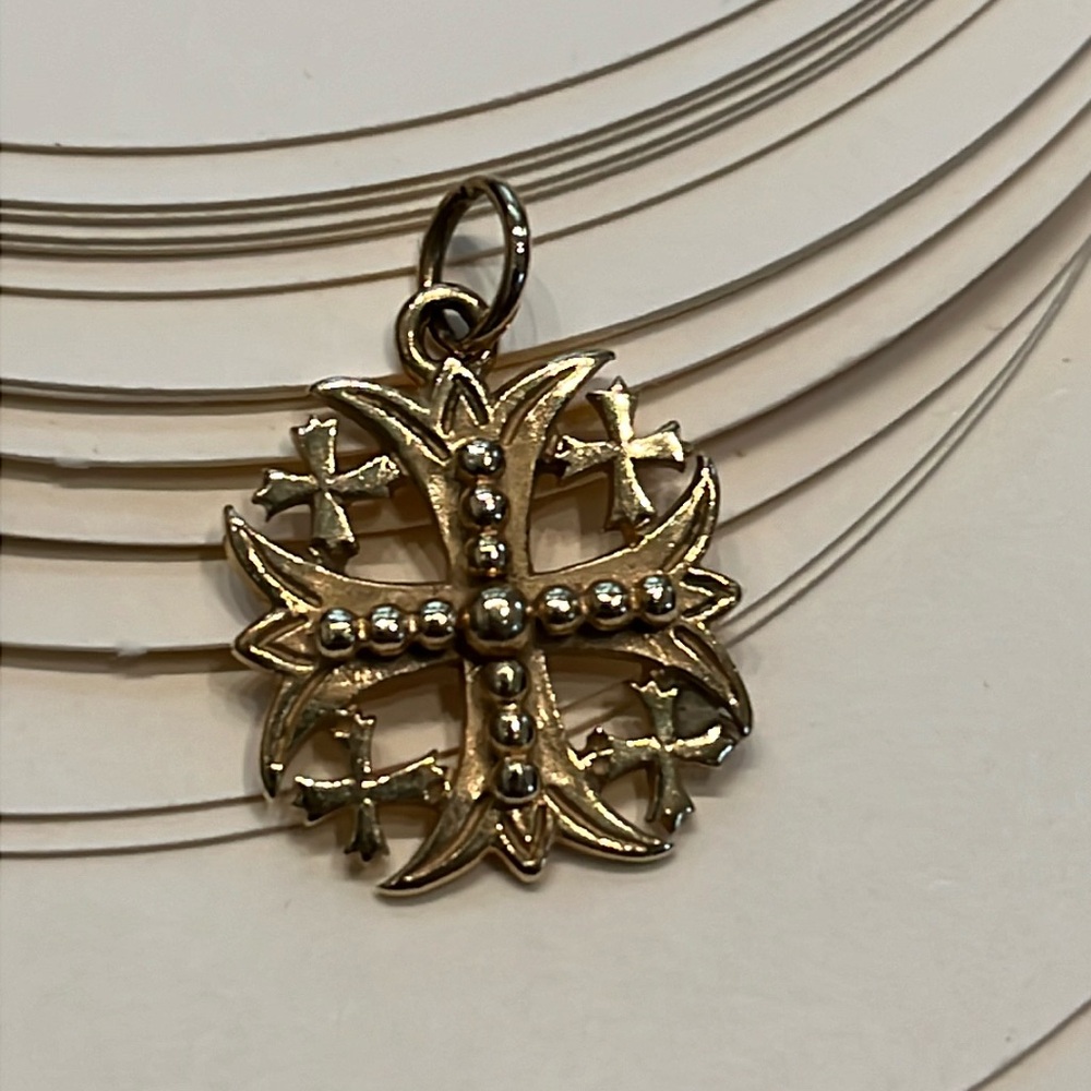 James Avery 14K gold Jerusalem Cross pendant retired piece